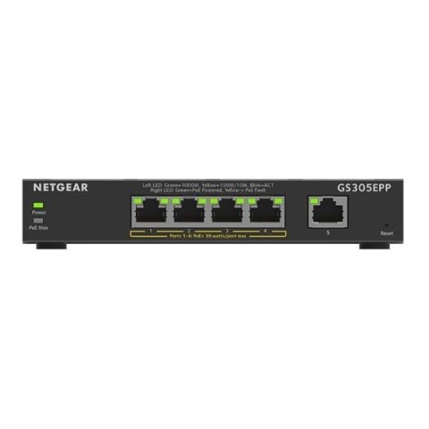 Switch zarządzalny Netgear GS305EPP-100PES 4x1GbE PoE 1x1GbE 120W Netgear