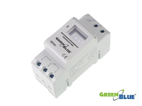 Timer cyfrowy GreenBlue GB104 na szynę DIN 16 programów max 240 programów Greenblue Timer cyfrowy GreenBlue GB104 na szynę DIN 16 programów max 240 programów Greenblue
