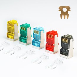 Wtyk RJ45 FTP STP kat. 6A, drut, Netrack, kolor MIX (100 szt) NETRACK