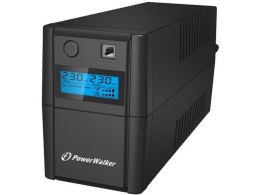 Zasilacz awaryjny UPS Power Walker Line-Interactive 650VA 2x Schuko, RJ11, USB, LCD Power Walker