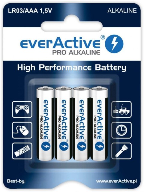 Baterie alkaliczne AAA/LR03 everActive Pro Alkaline 4 sztuki Everactive Baterie alkaliczne AAA/LR03 everActive Pro Alkaline 4 sztuki Everactive