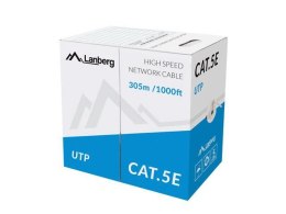 Kabel UTP Lanberg 100Mb/s 305m drut CCA żółty LANBERG
