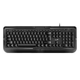 Klawiatura przewodowa Genius KB-118 Elegant black Biurowa, odporna na zalanie Genius