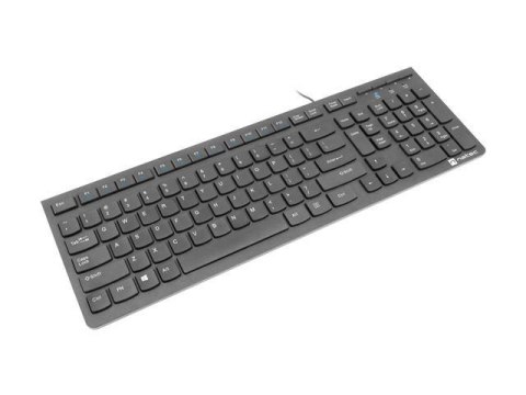 Klawiatura przewodowa Natec Discus 2 multimedialna slim USB czarna Natec Klawiatura przewodowa Natec Discus 2 multimedialna slim USB czarna Natec