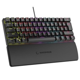 Klawiatura przewodowa Rampage PLOWERK60 gamingowa mechaniczna Blue Switch Rainbow LED czarna Rampage