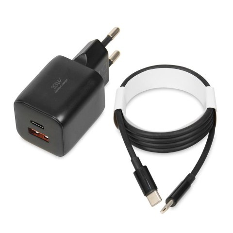 Ładowarka sieciowa iBOX C-42 USB A+C 33W kabel USB-C do USB-C czarna IBOX Ładowarka sieciowa iBOX C-42 USB A+C 33W kabel USB-C do USB-C czarna IBOX