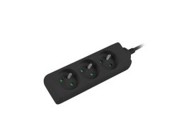Listwa przedłużacz Lanberg 1,5m czarna 3x 230V PL, kabel wykonany z pełnej miedzi LANBERG