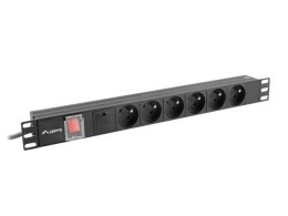 Listwa zasilająca Lanberg do RACK 1U 16A PDU 6x PL 2m czarna LANBERG