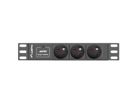 Listwa zasilająca Lanberg do szaf 10" 1U 10A PDU 3x PL 2m czarna LANBERG Listwa zasilająca Lanberg do szaf 10" 1U 10A PDU 3x PL 2m czarna LANBERG