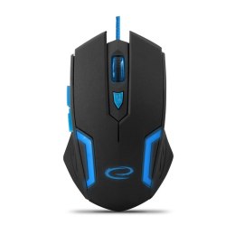 Mysz przewodowa Esperanza MX205 Fighter optyczna Gaming 6D USB czarno-niebieska ESPERANZA