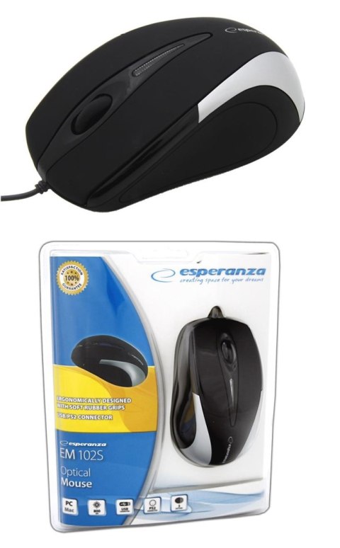 Mysz przewodowa Esperanza SIRIUS EM102S optyczna USB srebrna ESPERANZA Mysz przewodowa Esperanza SIRIUS EM102S optyczna USB srebrna ESPERANZA