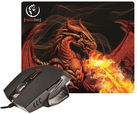 Mysz przewodowa Rebeltec optyczna Gaming + podkładka Rebeltec RED DRAGON USB Rebeltec Mysz przewodowa Rebeltec optyczna Gaming + podkładka Rebeltec RED DRAGON USB Rebeltec
