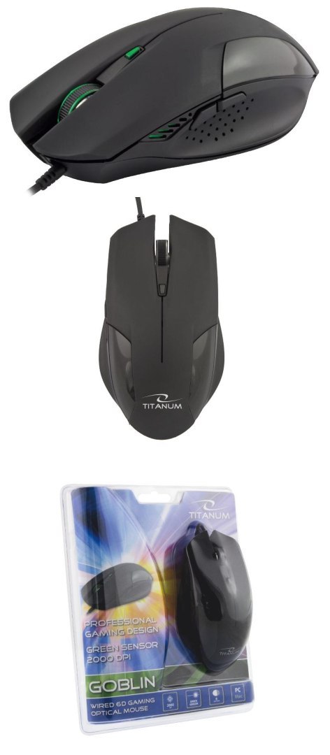 Mysz przewodowa Titanum 6D GOBLIN TM106 optyczna czarna Titanum Mysz przewodowa Titanum 6D GOBLIN TM106 optyczna czarna Titanum