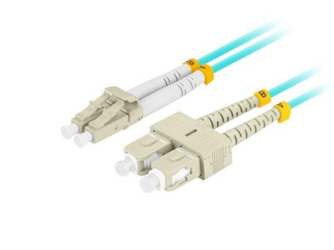 Patchcord światłowodowy Lanberg MM LC/UPC-SC/UPC DUPLEX 3.0MM OM3 50/125 LSZH 0.5m aqua LANBERG