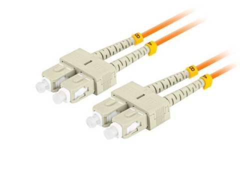 Patchcord światłowodowy Lanberg MM SC/UPC-SC/UPC DUPLEX 3.0mm OM2 50/125 LSZH 5m pomarańczowy LANBERG