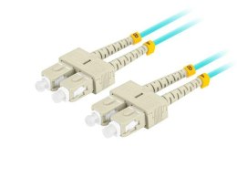 Patchcord światłowodowy Lanberg MM SC/UPC-SC/UPC DUPLEX 3.0mm OM3 50/125 LSZH 5m aqua LANBERG