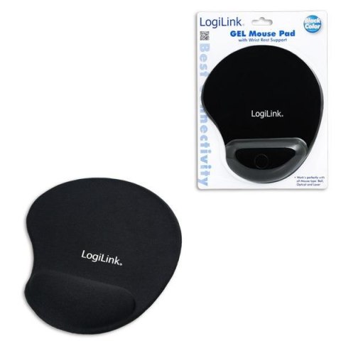 Podkładka pod mysz LogiLink ID0027 żelowa, czarna LogiLink Podkładka pod mysz LogiLink ID0027 żelowa, czarna LogiLink