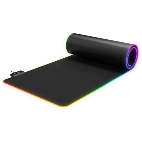 Podkładka pod mysz i klawiaturę Rampage MP-24 gamingowa 30x80cm RGB czarna Rampage Podkładka pod mysz i klawiaturę Rampage MP-24 gamingowa 30x80cm RGB czarna Rampage