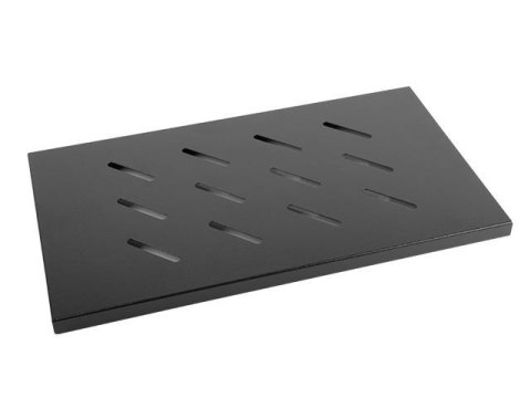 Półka do szaf 19" 600mm czarna Lanberg (1U/465x300mm udźwig do 20kg, montaż 4-punktowy) LANBERG