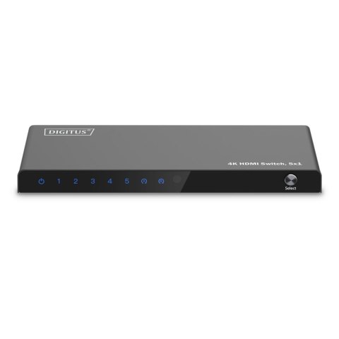 Przełącznik/Switch DIGITUS HDMI 5x1, 4K/60Hz UHD z HDR, 18 Gbps, HDCP 2.2 Digitus Przełącznik/Switch DIGITUS HDMI 5x1, 4K/60Hz UHD z HDR, 18 Gbps, HDCP 2.2 Digitus