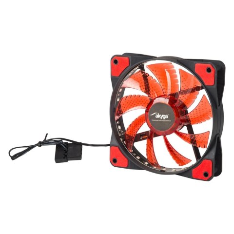 Wentylator systemowy Akyga AW-12E-BR 120mm 33 LED czerwony Molex AKYGA Wentylator systemowy Akyga AW-12E-BR 120mm 33 LED czerwony Molex AKYGA