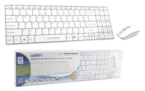 Zestaw bezprzewodowy klawiatura + mysz Esperanza EK122W biały ESPERANZA Zestaw bezprzewodowy klawiatura + mysz Esperanza EK122W biały ESPERANZA