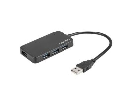 Hub USB Natec Moth 4xUSB 3.0 czarny Natec