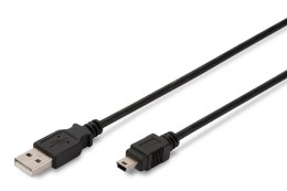 Kabel USB DIGITUS 2.0 A/M - mini B/M, 1,8m czarny Digitus