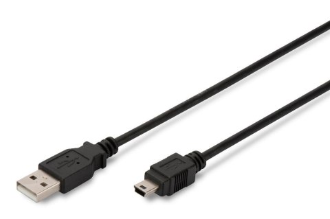 Kabel USB DIGITUS 2.0 A/M - mini B/M, 1,8m czarny Digitus Kabel USB DIGITUS 2.0 A/M - mini B/M, 1,8m czarny Digitus