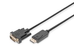 Kabel adapter DIGITUS DisplayPort z zatrzaskiem 1080p 60Hz FHD Typ DP/DVI-D (24+1) M/M 3m Digitus