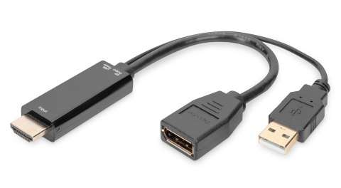 Kabel adapter DIGITUS HDMI 4K 30Hz na DisplayPort i USB A, 0,2m Digitus