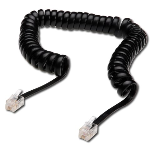 Kabel połączeniowy DIGITUS spiralny do słuchawek telefonicznych RJ10/RJ10 M/M czarny 4m Digitus Kabel połączeniowy DIGITUS spiralny do słuchawek telefonicznych RJ10/RJ10 M/M czarny 4m Digitus