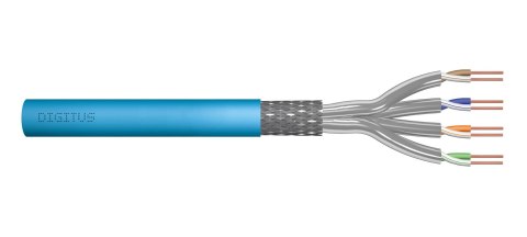 Kabel teleinformatyczny instalacyjny DIGITUS kat.6A, S/FTP, Eca, drut, AWG 23/1, LSOH, 100m, niebieski, ofoliowany Digitus Kabel teleinformatyczny instalacyjny DIGITUS kat.6A, S/FTP, Eca, drut, AWG 23/1, LSOH, 100m, niebieski, ofoliowany Digitus