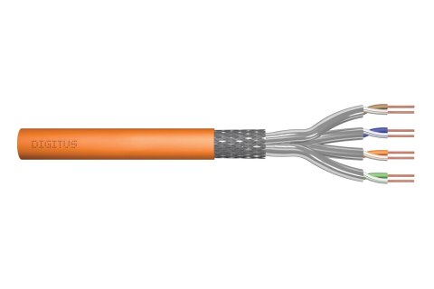 Kabel teleinformatyczny instalacyjny DIGITUS kat.7, S/FTP, Dca, drut, AWG 23/1, LSOH, 100m, pomarańczowy Digitus Kabel teleinformatyczny instalacyjny DIGITUS kat.7, S/FTP, Dca, drut, AWG 23/1, LSOH, 100m, pomarańczowy Digitus