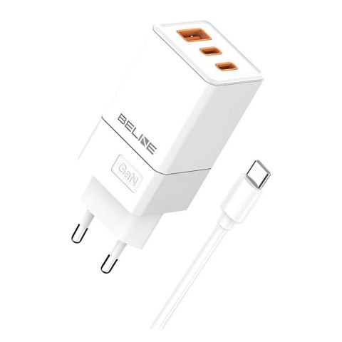 Ładowarka sieciowa Beline 65W GaN 2xUSB-C PD 3.0 + 1xUSB-A QC 3.0 +kabel USB-C - biała Beline Ładowarka sieciowa Beline 65W GaN 2xUSB-C PD 3.0 + 1xUSB-A QC 3.0 +kabel USB-C - biała Beline