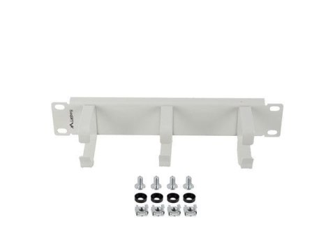 Organizer kabli Lanberg 10" 1U z 3 metalowymi uchwytami typ B Szary LANBERG