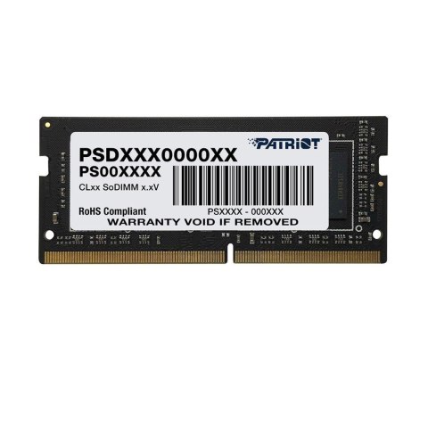 Pamięć SODIMM DDR4 Patriot Signature 8GB(1x8GB) 3200 MHz CL22 1,2V Patriot Memory Pamięć SODIMM DDR4 Patriot Signature 8GB(1x8GB) 3200 MHz CL22 1,2V Patriot Memory