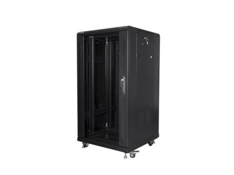Szafa instalacyjna Rack stojąca 19" 22U 600x600 czarna Lanberg (flat pack) LANBERG Szafa instalacyjna Rack stojąca 19" 22U 600x600 czarna Lanberg (flat pack) LANBERG