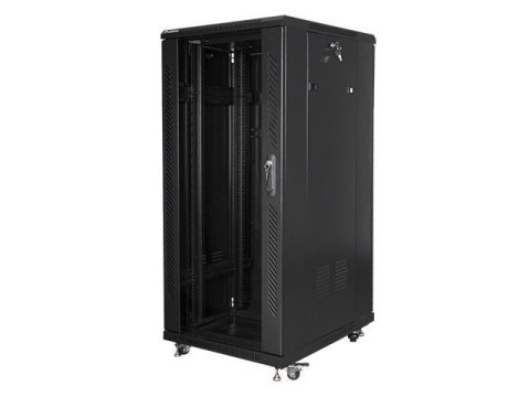 Szafa instalacyjna Rack stojąca 19" 27U 600x800 czarna Lanberg (flat pack) LANBERG Szafa instalacyjna Rack stojąca 19" 27U 600x800 czarna Lanberg (flat pack) LANBERG