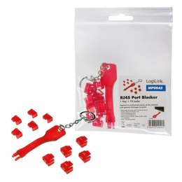 Blokada portu RJ45 LogiLink MP0042 10 blokad + klucz LogiLink