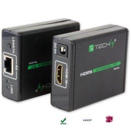 Extender HDMI Techly EXT-E70 po skrętce Cat. 6/6a/7, do 60m, Full HD 3D, czarny Techly