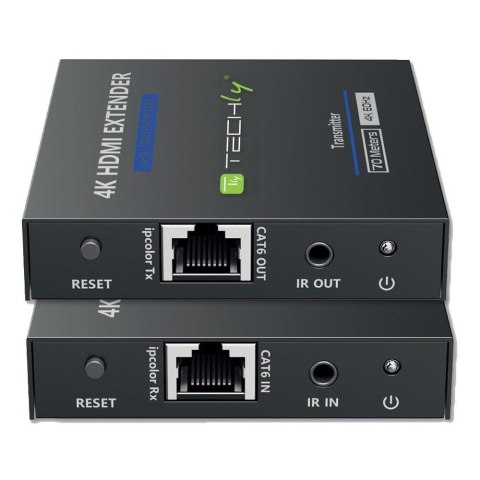 Extender Techly HDMI 4K*60Hz Cat.6/6a/7 Zero Latecy IR do 70m Techly