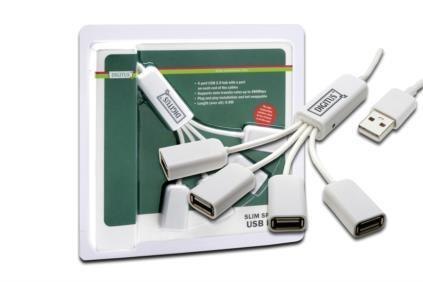 HUB/Koncentrator 4-portowy DIGITUS "Spider" USB 2.0 SuperSpeed, pasywny, Biały Digitus