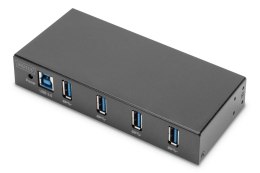 Hub/Koncentrator DIGITUS przemysłowy 4-portowy USB 3.0 SuperSpeed aktywny metalowa konstrukcja szyna DIN Digitus