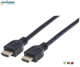 Kabel Manhattan HDMI/HDMI V2.0 M/M Ethernet 3D4K CL3, czarny, 5m Manhattan