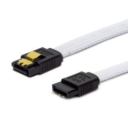 Kabel SATA III SAVIO GAK-05 0,5m, oplot biały, prosty, złote zatrzaski Savio