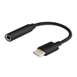 Kabel adapter Savio AK-35 USB Typ C - mini Jack 3,5 mm, czarny Savio