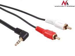 Kabel audio Maclean MCTV-824 kątowy miniJack 3,5mm (M) - 2xRCA (M), 1m, czarny Maclean