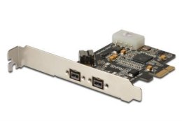 Kontroler FireWire (800) DIGITUS PCIe, 2x zew. 1x wew. IEEE1394b 9-pin, Low Profile Digitus