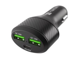 Ładowarka samochodowa Natec NUC-1981 2X USB 1X USB-C POWER DELIVERY 3.0 48W QC3.0 czarna Natec